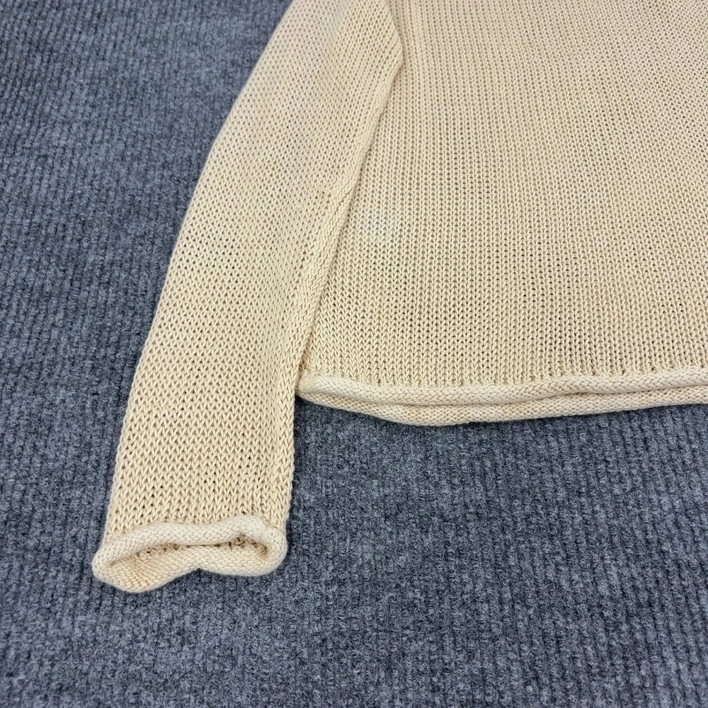 Banana Republic Sweater Womens M Yellow Linen Knit Crewneck Casual Minimalist